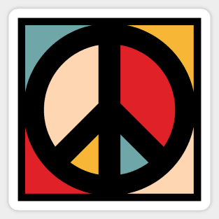 Color Block Peace Sign Sticker